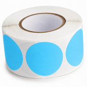 Round Inventory Labels, Sky Blue, 1.5 Inch Diameter, Semi-Gloss Paper, 500 Per Roll