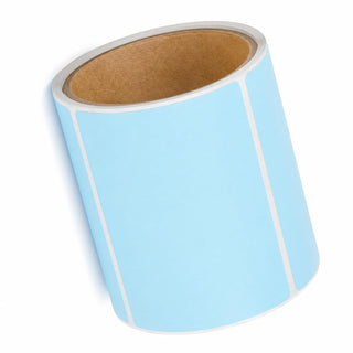 [2 Pack] Thermal Transfer Labels, 4 x 3 Inches, Blue, Permanent Adhesive, 7200 Labels, 4 Rolls per Case
