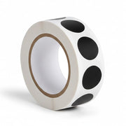 Black Round Inventory Labels, 1/2 Inch, 500 Per Roll, Semi-Gloss Paper, Permanent Adhesive
