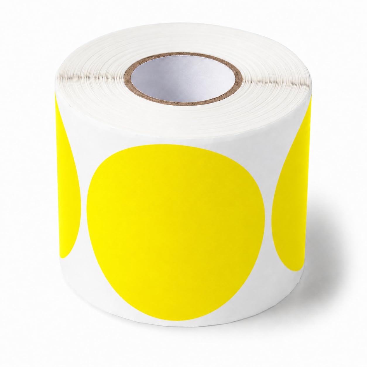 Round Inventory Labels, 3 Inch Diameter, Yellow Semi-Gloss Paper, 500 Count, Permanent Adhesive