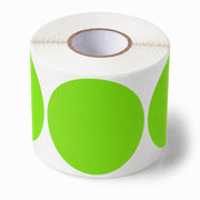 Round Inventory Labels, 3 Inch Fluorescent Green, Semi-Gloss Paper, 500 Count, Permanent Adhesive