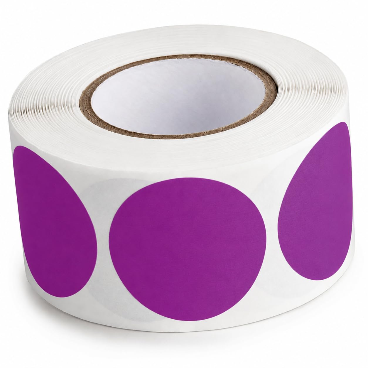 Round Inventory Labels, Purple, 1.5 Inch Diameter, 500 Count, Permanent Adhesive, Semi-Gloss Paper