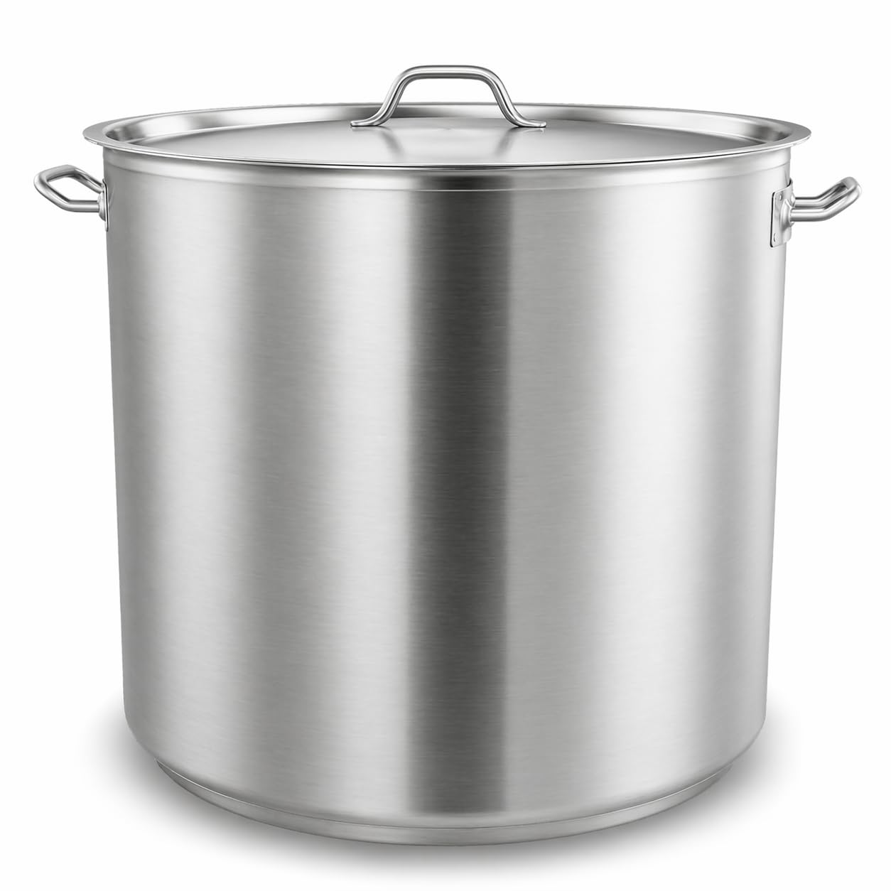 SS1 Series 100 Qt Heavy-Duty Stainless Steel Stock Pot with Aluminum-Clad Bottom, Silver, NSF Listed, Induction Ready, with Cover, 20.1x18.1 Inches