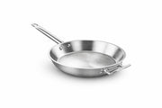 Glownary 16 Inch Stainless Steel Fry Pan with Aluminum-Clad Bottom & Helper Handle, Induction Ready, NSF Certified, Oven & Dishwasher Safe, Commercial Grade Skillet