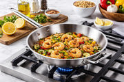 Glownary 16 Inch Stainless Steel Fry Pan with Aluminum-Clad Bottom & Helper Handle, Induction Ready, NSF Certified, Oven & Dishwasher Safe, Commercial Grade Skillet view 2