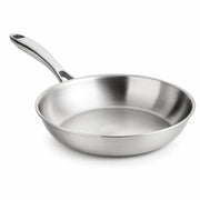 Glownary SS3 Series 10-Inch Tri-Ply Stainless Steel Fry Pan, Professional Grade with Welded Handle, NSF Listed, Induction Ready, Dishwasher Safe, Made in USA