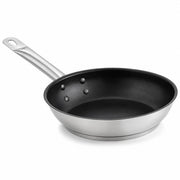 Glownary SS1 Series 9.5-Inch Stainless Steel Fry Pan, Non-Stick Excalibur Coating, Aluminum-Clad Bottom, Induction Ready, NSF Listed, Silver