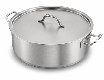 SS1 Series Brazier with Lid, Stainless Steel, Aluminum-Clad Bottom, Induction Ready (15 qt.)