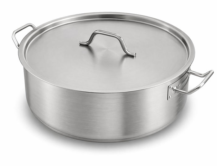 SS1 Series Brazier with Lid, Stainless Steel, Aluminum-Clad Bottom, Induction Ready (15 qt.)