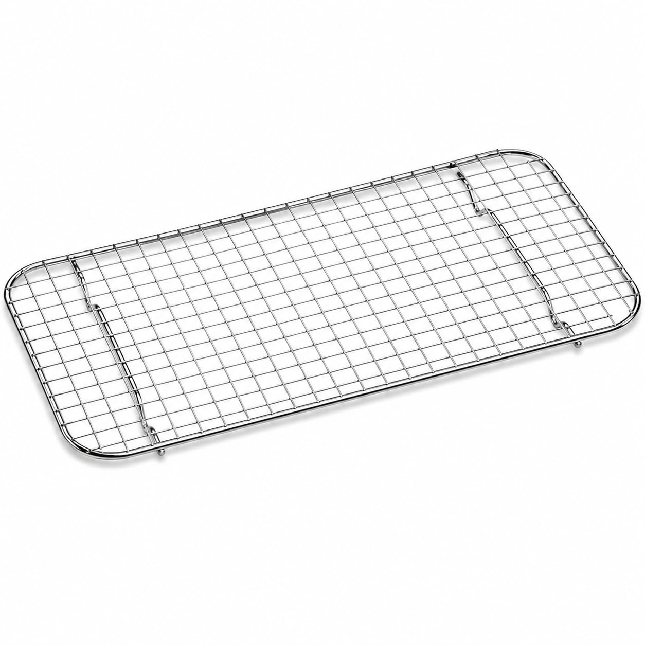 10 x 18 Inch Full Size Stainless Steel Wire Pan Grate, Rectangle, Footed Design for Steam Table, Commercial Grade, Temperature Range -100 to 400°F