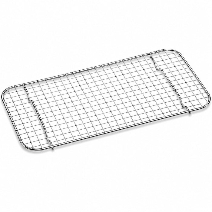 10 x 18 Inch Full Size Stainless Steel Wire Pan Grate, Rectangle, Footed Design for Steam Table, Commercial Grade, Temperature Range -100 to 400°F