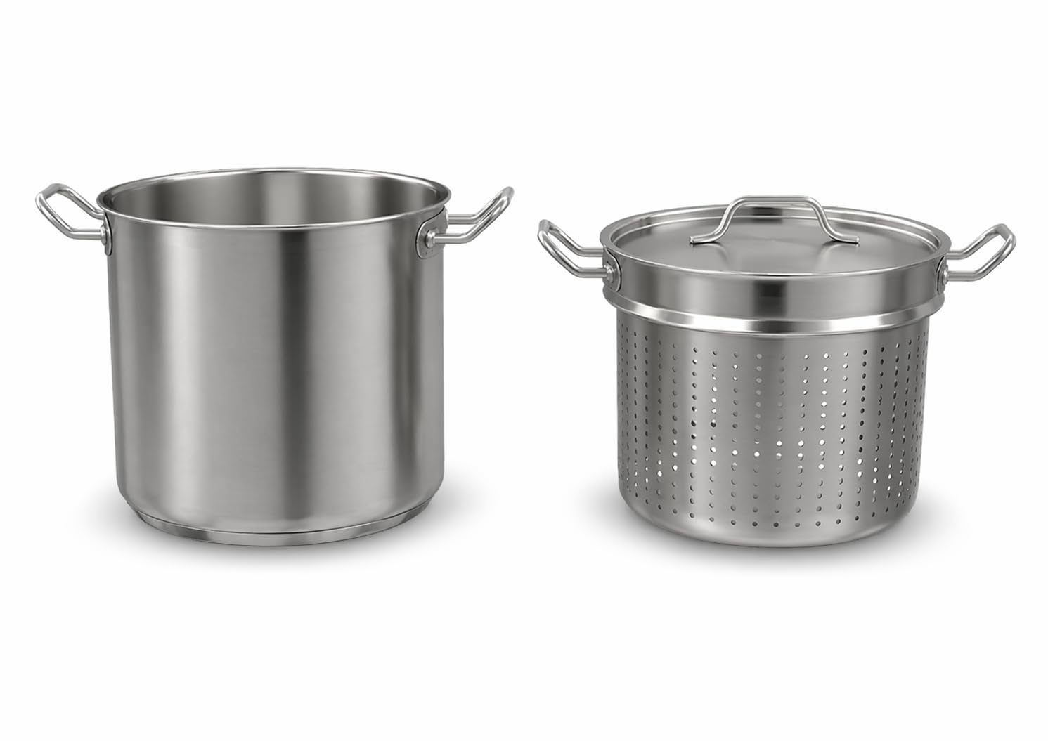 SS1 Series 20 Qt Stainless Steel Pasta Cooker Combo with Aluminum-Clad Bottom, Silver, NSF Listed, Induction Ready, Dishwasher Safe, 11.5-Inch Height