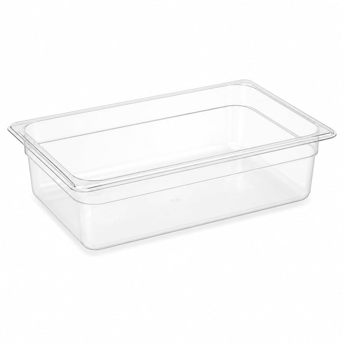 Glownary Full Size Food Pan, 6 Inch Deep, Translucent Polypropylene, NSF Listed, BPA Free, Stackable, 20.875 x 12.75 Inches, Dishwasher Safe