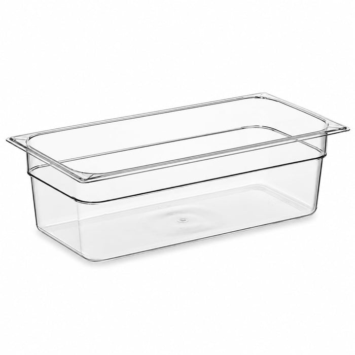 Glownary Full Size Polycarbonate Food Pan, Clear, 6 Inch Deep, NSF Listed, Stackable, Dishwasher Safe, 20.75 x 12.75 x 6 Inches, 21 Qt Capacity, Rectangle