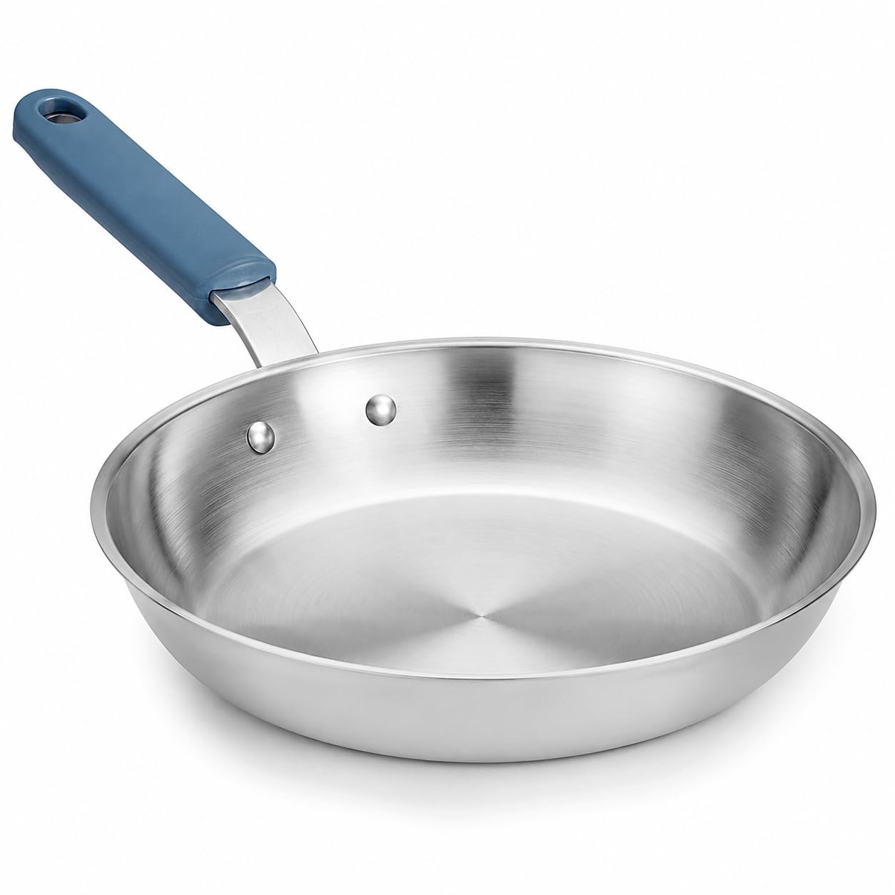 Glownary 10-Inch Aluminum Fry Pan, Commercial Grade with Natural Coating, Silicone Grip Handle, NSF Listed, Oven Safe, Made in USA, 17.9x10.5x2 Inches