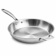 Glownary 14-Inch Tri-Ply Stainless Steel Frying Pan with Helper Handle, NSF Listed, Induction Ready, Dishwasher Safe, Satin Finish, 450°F Oven Safe