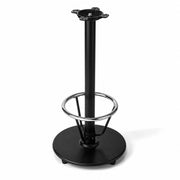 Glownary 22-Inch Bar Height Cast Iron Table Base, Black Powder-Coated, with Chrome Footrest, Spider Base, Self-Leveling Equalizers, Indoor Use