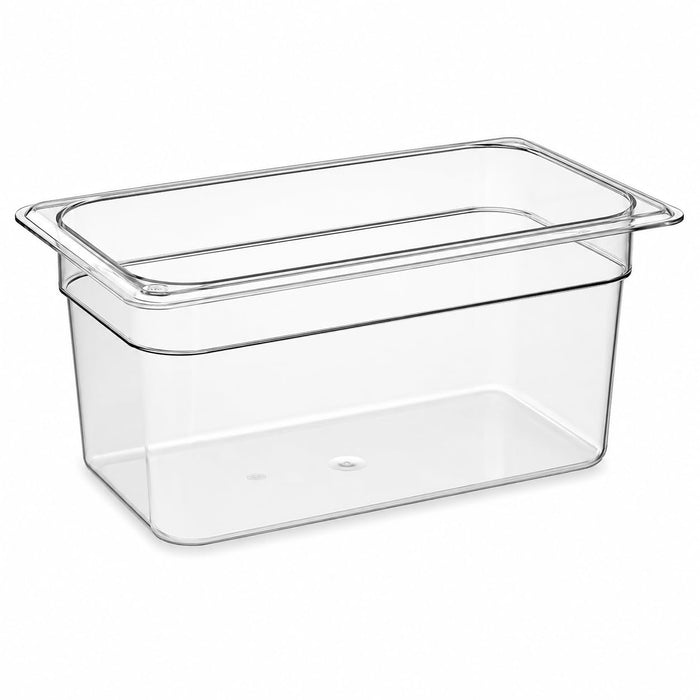 Glownary 1/3 Size Clear Polycarbonate Food Pan, 12.75x7x6 Inches, NSF Listed, Stackable, Dishwasher and Freezer Safe, 6.1 Qt Capacity, Rectangle Shape