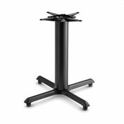 Glownary Black Cast Iron Table Base, 30" x 30" Cross Style with Flat Tech Self-Leveling System, Standard Height for Indoor Use