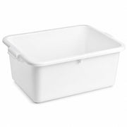 Glownary Heavy-Duty Polypropylene Bus Tub Storage Box, White, 20 x 15 x 7 Inches, Stackable, Dishwasher and Freezer Safe, Commercial Grade