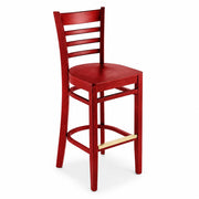 Glownary Mahogany Wood Bar Stool, Ladder Back Design, Beechwood Frame, 43.4 Inch Height, 350 lb Capacity, Indoor Commercial Use, Fully Assembled