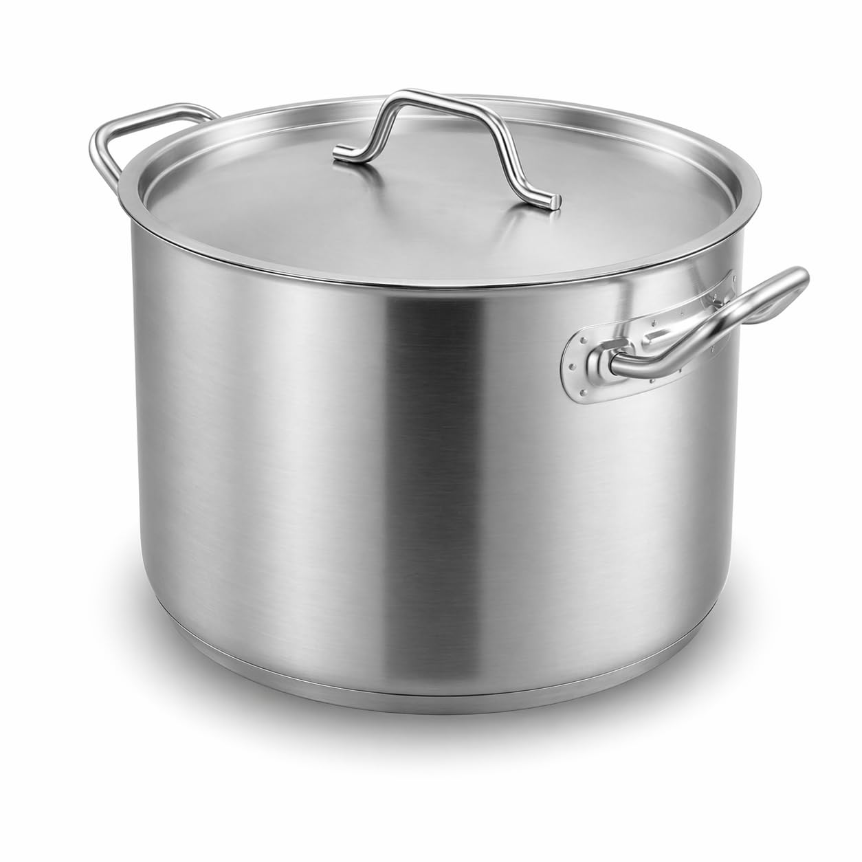 SS1 Series 6.5 Qt Stainless Steel Stock Pot with Aluminum-Clad Bottom, NSF Listed, Induction Ready, Dishwasher Safe, Silver, Round with Cover, 6 5/16 Inches Height