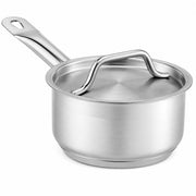 SS1 Series 1 Qt Stainless Steel Sauce Pan with Aluminum-Clad Bottom, Silver, NSF Listed, Induction Ready, Dishwasher Safe, 6 Inch Diameter with Lid