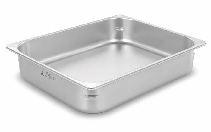 Glownary 1/2 Size Steam Table Pan, NSF Listed, 22 Gauge Stainless Steel, 12.5x10.25x2.5 Inches, Anti-Jam Design, 4.3 Qt Capacity, Commercial Grade, Made in USA