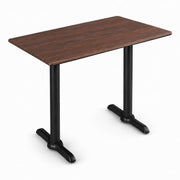 Glownary Rectangular Counter Height Table, 28 x 48 Inch, Textured Walnut Finish, Indoor Outdoor Steel Base, 4-Person Seating