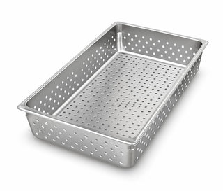 Glownary Full Size 4-Inch Deep Perforated Steam Table Pan, 22 Gauge Stainless Steel, NSF Listed, Anti-Jam Design, Made in USA, 20.75x12.75 Inches