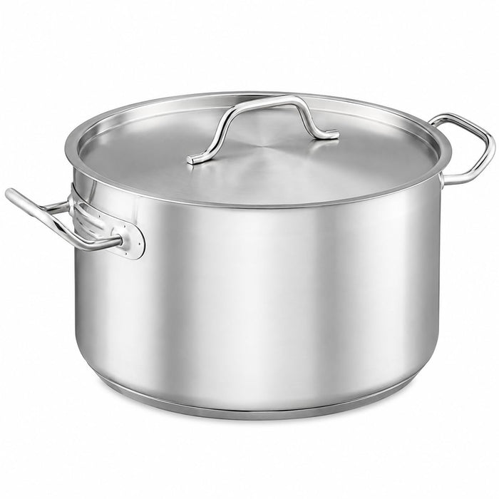 SS1 Series 10 Qt Stainless Steel Sauce Pot with Aluminum-Clad Bottom, Silver, NSF Listed, Induction Ready, Dishwasher Safe, with Cover, 7.1x6.3x9.1 Inches