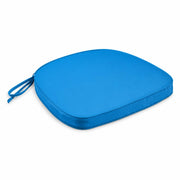 Glownary Blue Chiavari Chair Cushion, 15.5 x 9.5 Inch, 2 Inch Thick Polyester, Machine Washable with Ties, for Indoor Outdoor Use