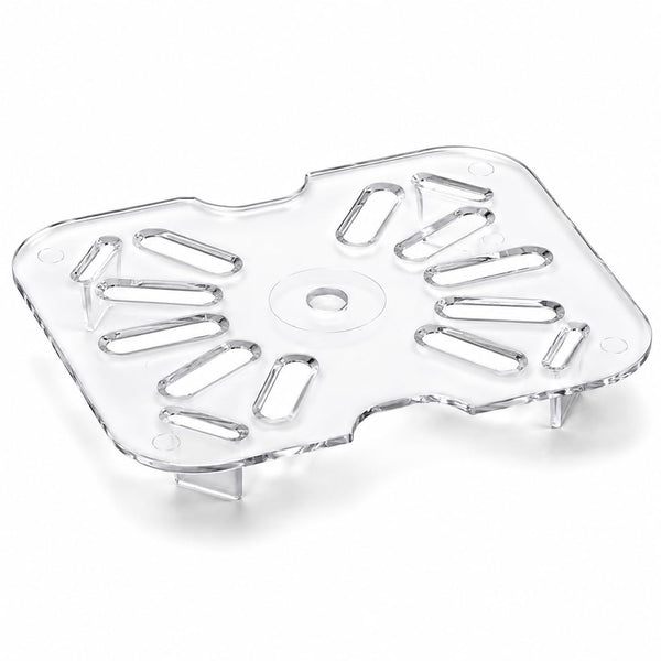 1/6 Size Clear Polycarbonate Drain Tray, NSF Listed, Dishwasher Safe, 4.75 x 4.25 Inches, 6-Pack, Temperature Range -40F to 212F, Rectangle Shape