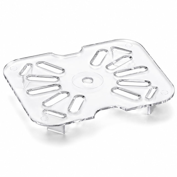 1/6 Size Clear Polycarbonate Drain Tray, NSF Listed, Dishwasher Safe, 4.75 x 4.25 Inches, 6-Pack, Temperature Range -40F to 212F, Rectangle Shape