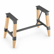 Glownary Industrial Trestle Table Base, Bleached Oak Finish, Steel and Wood Construction, 45.8x25.4x28 Inches, 400 lb Capacity, Indoor Use
