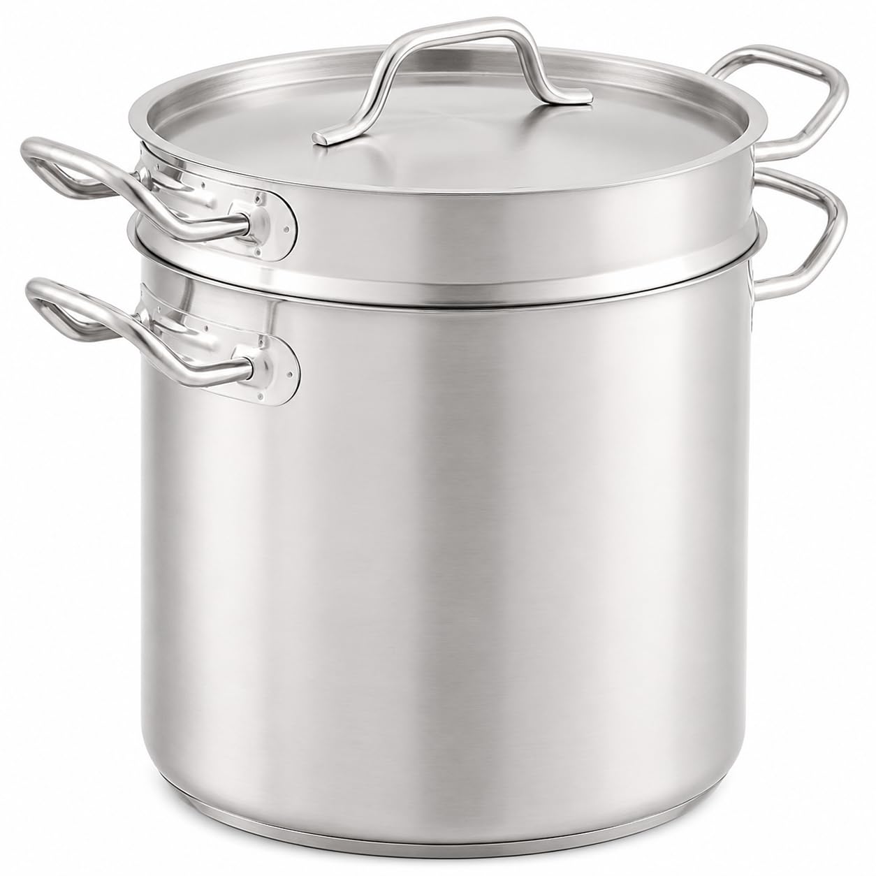 SS1 Series 12 Qt Stainless Steel Pasta Cooker with Aluminum-Clad Bottom, Round, NSF Listed, Induction Ready, with Strainer Insert and Cover, 9.5 Inch Height