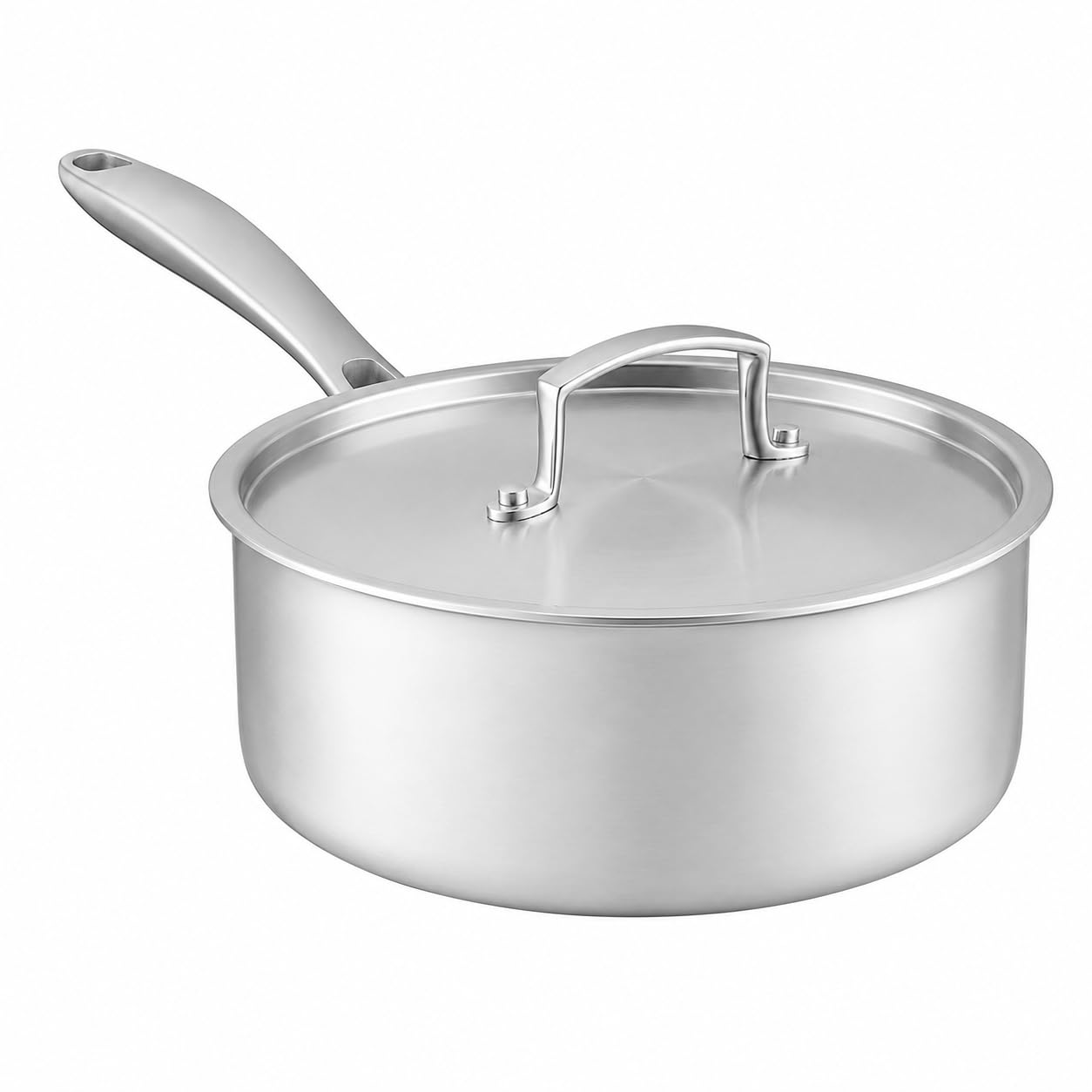 SS3 Series 4.5 Qt Tri-Ply Stainless Steel Sauce Pan with Cover, Silver, Induction Ready, NSF Listed, Dishwasher Safe, 9.5 x 3.75 Inch