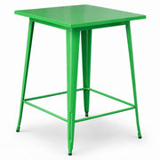 Glownary 32-Inch Square Bar Height Table, Steel Construction, Jade Green Powder-Coated Finish, Indoor Outdoor Use, Seats 4