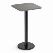 Glownary 24-Inch Square Reversible Gray/White Laminated Bar Height Table, Cast Iron Base Kit with 17-Inch Plate, Indoor Commercial Use