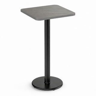 Glownary 24-Inch Square Reversible Gray/White Laminated Bar Height Table, Cast Iron Base Kit with 17-Inch Plate, Indoor Commercial Use