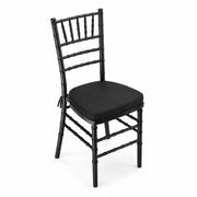 Glownary Black Wood Chiavari Chair, 15.5x15.75x35 Inches, Stackable, with Padded Cushion, 400 lb Capacity, for Indoor and Outdoor Events
