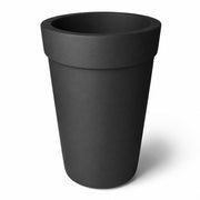 Glownary Cole Round Black Polyethylene Planter, 21.6 x 27.5 Inch, 18 Gallon, UV-Resistant, Stackable, Indoor Outdoor Use