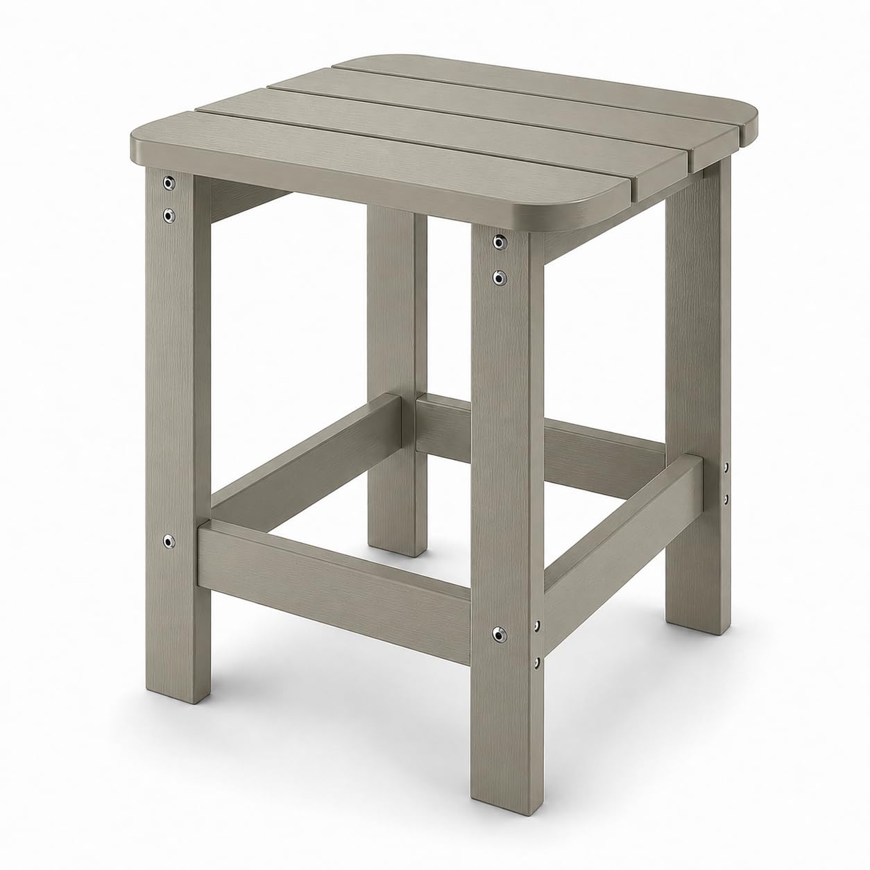 Glownary Adirondack Gray HIPS Side Table, 18 Inch Rectangle, Weather-Resistant, 300 lb Capacity, for Outdoor Use