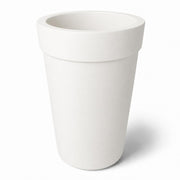 Glownary Cole Round Planter, 21 5/8 x 27 1/2 Inches, White Polyethylene, UV-Resistant, Stackable, Indoor Outdoor Use, 18 Gallon Capacity
