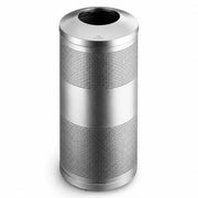 Glownary 23 Gallon Stainless Steel Round Trash Can, Perforated Design, Silver with Dome Lid, Indoor Use, 35.5 x 18 Inches