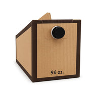 Glownary Kraft Paper Beverage Take-Out Container, Brown, 96 oz Capacity, 10.5 x 6.1 x 7 Inches, with Internal Bag, 5 per Case