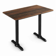 Glownary Rectangular Counter Height Table, 28 x 48 inch, Textured Farmhouse Wood Finish, Steel Base, Indoor Outdoor Use, Brown, 4-Person Seating