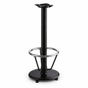 Glownary Cast Iron Bar Height Table Base, 17 Inch, Black Powder-Coated Steel with Chrome Footrest, Self-Leveling Equalizers, Indoor Commercial Use