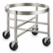 23.5-Inch Commercial Stainless Steel Stock Pot Dolly with Locking Swivel Casters, 304 Grade, Silver, 25x21.25 Inches