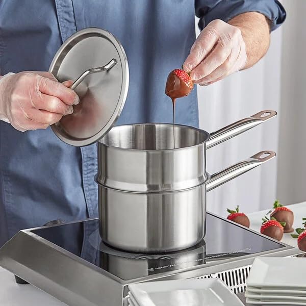Glownary SS1 Series 2 Qt. Stainless Steel Double Boiler Set view 3